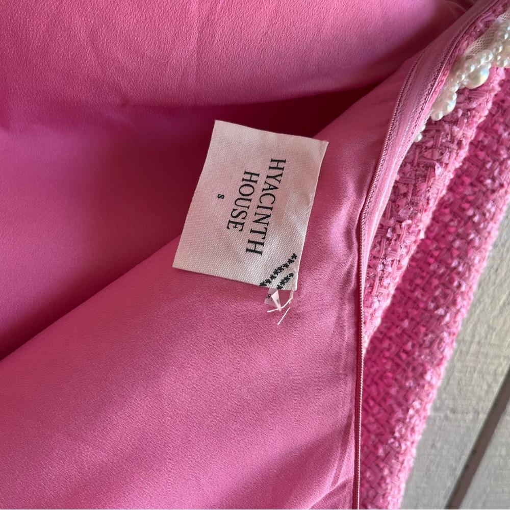 Tuckernuck Hyacinth House Pink Tweed & Pearl Petra Mini Dress Size S - Picture 10 of 13